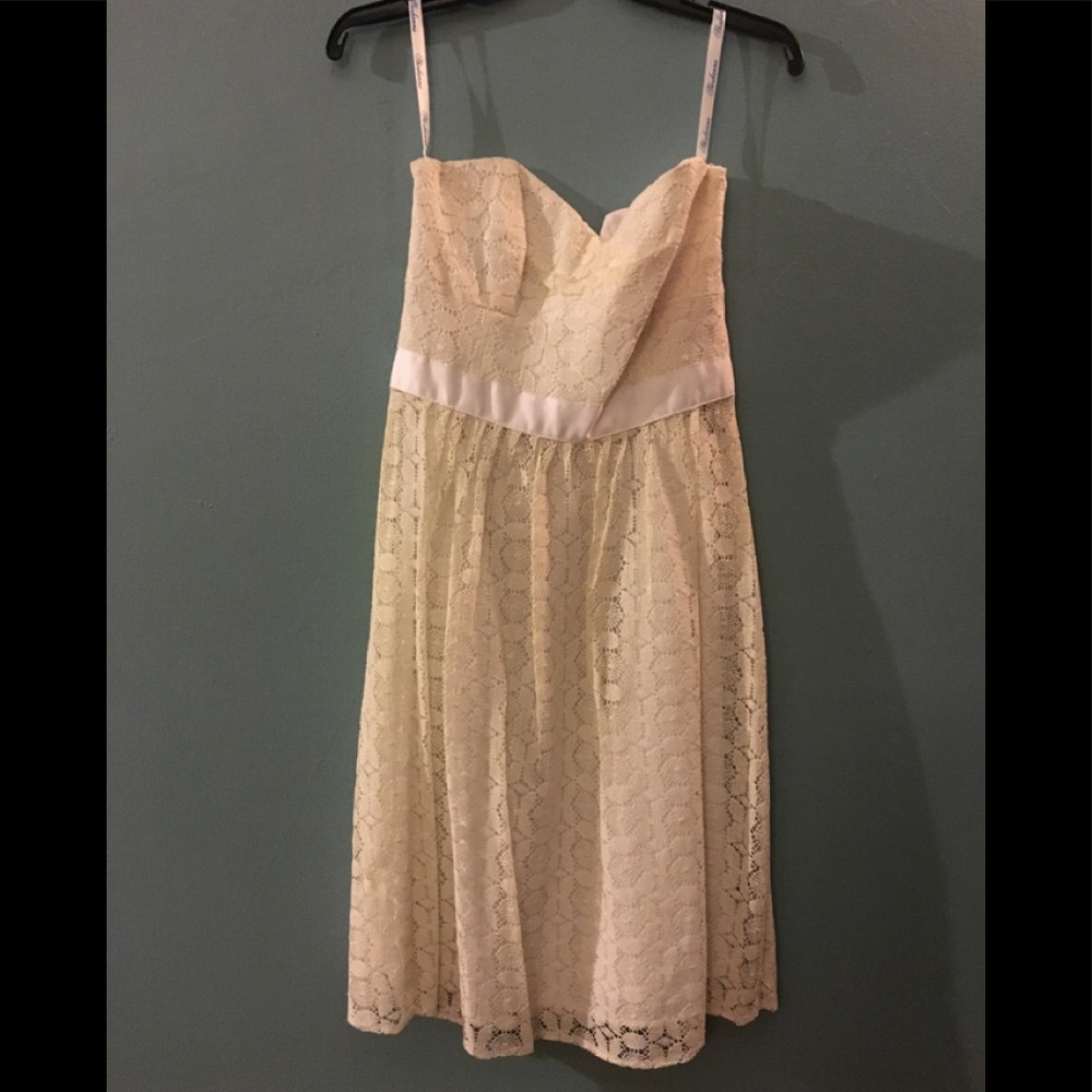 Shoshanna sweetheart ivory lace dress